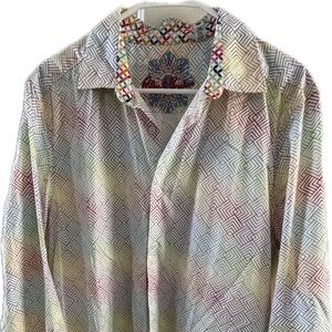 Robert Graham Multicolor Maze Pattern Shirt